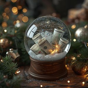 money snow globe