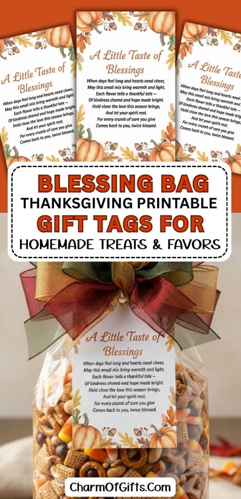 Thanksgiving Blessing Mix Free Gift Tags for homemade treats and favors for friends family neighbors and coworkers