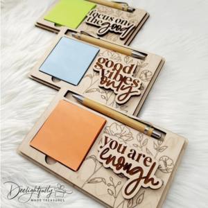 mini wooden notepad holder