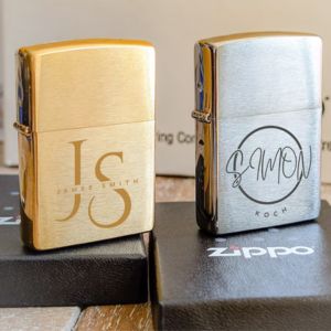 personalized gold and silver lighter