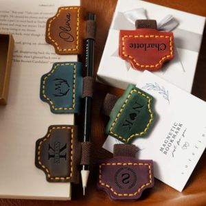 personalized leather bookmarks