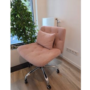 pink cross legged chair
