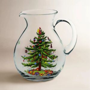 water jug with a christmas tree design on it