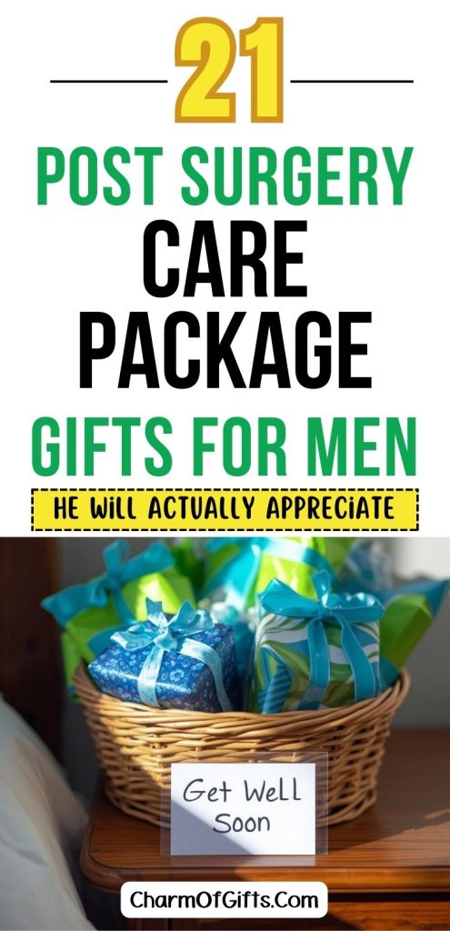 Here are 21 practical things you should be putting in a post surgery care package for a man. Useful and thoughtful ideas he will be genuinely happy to get
