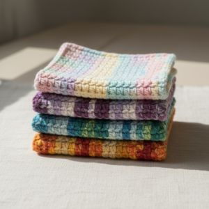 handmade easy crochet washcloth gift for teacher