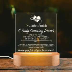 An acrylic plaque for retiring doctors