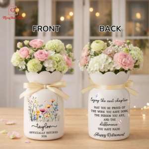 Image of a flower vase from front and from back