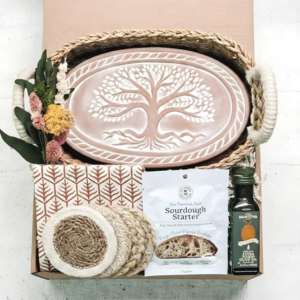 Sourdough Baking Gift Box with Terracotta Bread Warmer and oil