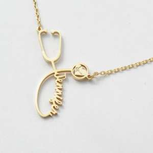 Stethoscope Necklace with a name