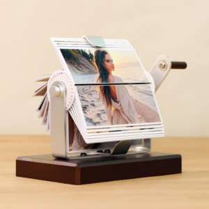 a flip box with image of a woman