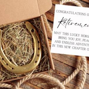 horse shoe gift in a box