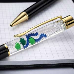 pen on paper with a bacteria design