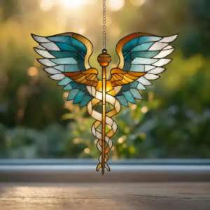suncatcher with healthcare symbol