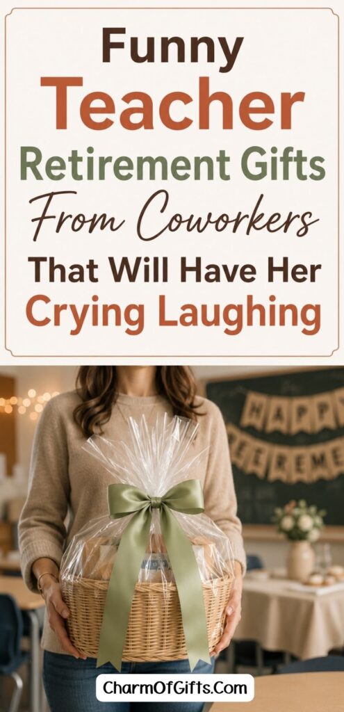 These funny teacher retirement gifts from coworkers are not generic. Here are hilarious keepsakes, gag gifts, funny wearables, and retirement books that capture exactly how much she meant to everyone in that building. Perfect for a group gift from the staff, a department send off, or anyone who wants to give something genuinely memorable at the retirement party.
