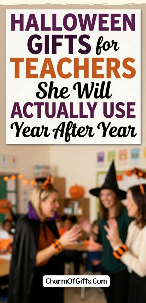 Looking for Halloween gifts for teachers that go beyond candy and cards? This guide is packed with 19 budget friendly ideas she will actually pull out and use year after year, from cozy slippers and seasonal sweaters to funny kitchen finds, practical everyday accessories, and fun desk decor. Most ideas fit comfortably under $10, with a few extras perfect for a group gift from the class or staff. Great for a homeroom teacher, school teacher, or any teacher in your life who deserves something thoughtful this Halloween season.