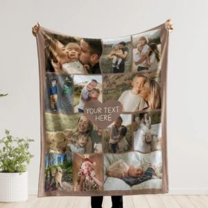 a person holding a photo blanket