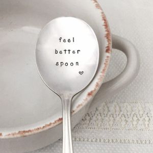 a spoon that reads feel better soon