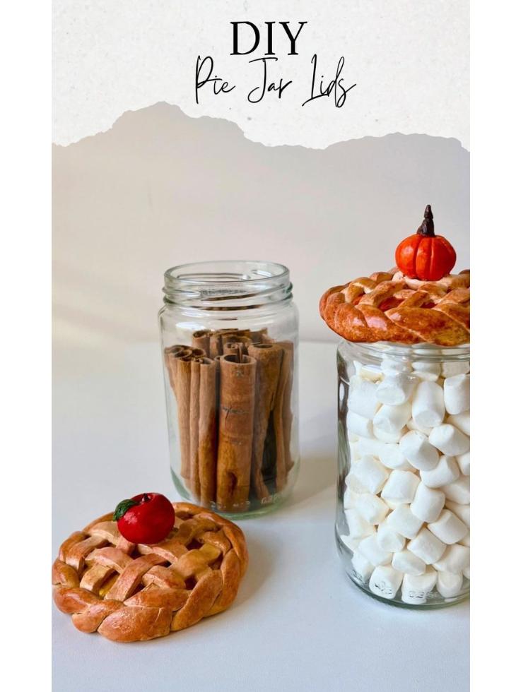 air dry clay pumpkin jar lids