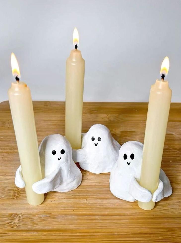 cute spooky ghost candle holders
