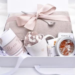 open chemo gift basket showing products inside