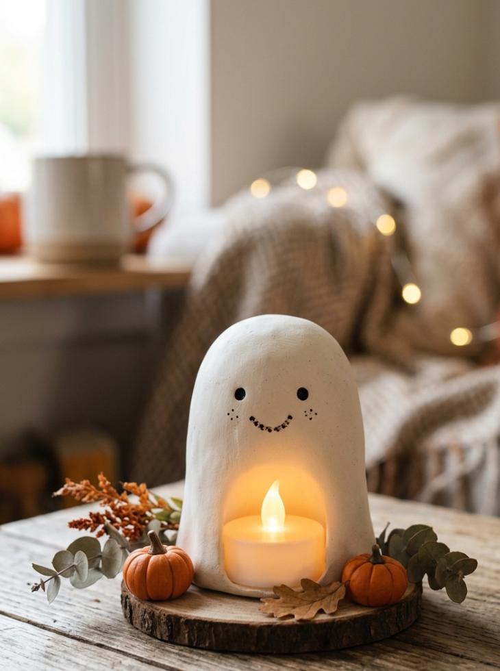 spooky small ghost tea light candle holder
