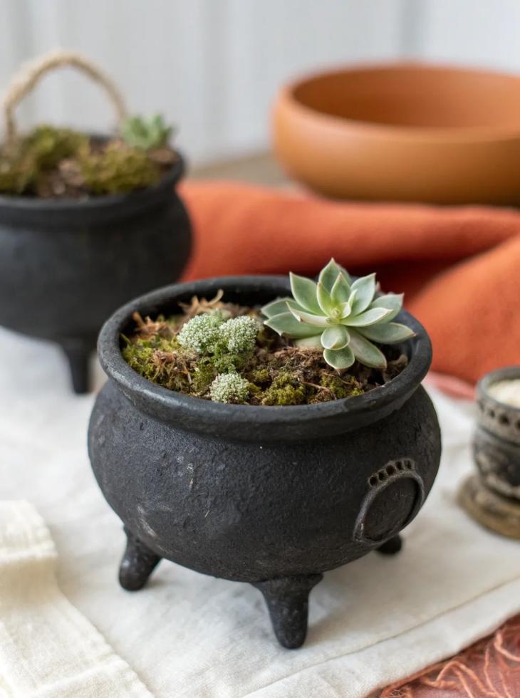 witches brew pot mini succulent planter