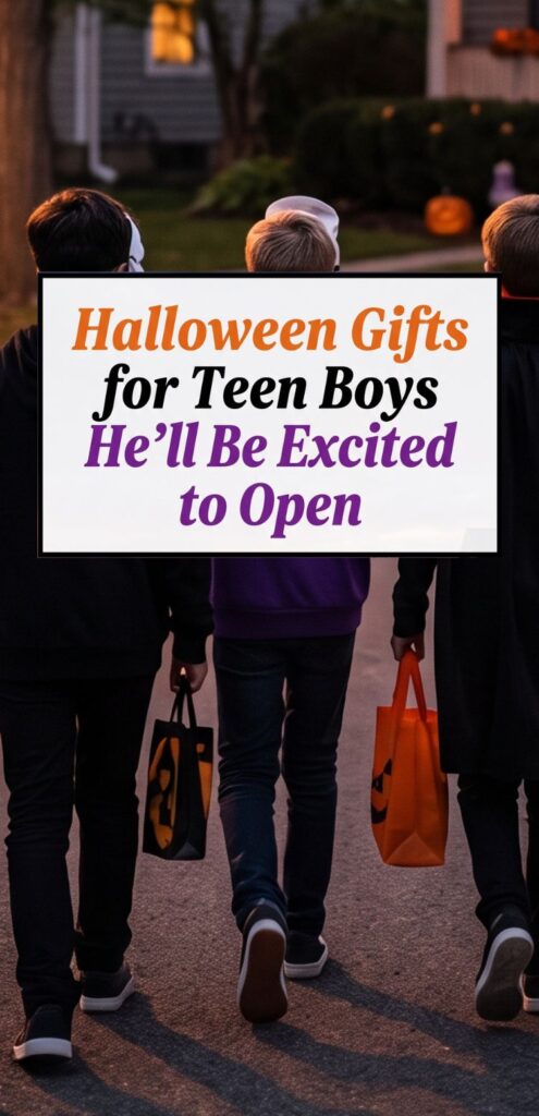 Looking for the best Halloween gifts for teen boys? Here are exciting, budget-friendly gift ideas for teens ages 13–19 that they'll actually be excited to open. From fun Halloween party surprises and trick-or-treat treats to cool accessories and practical finds, these gifts are perfect for a son, nephew, grandson, godson, or any teenage boy. Skip the useless electronics and junk and choose memorable gifts they'll really enjoy this Halloween season. Save this gift guide for Halloween treat bag inspiration and unique gift ideas! #HalloweenTeenBoyGift #TeenBoyGift #TeenHalloween #HalloweenGiftIdeas