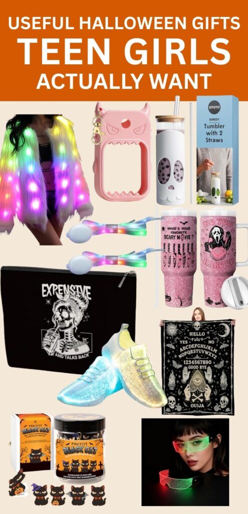 Unique Halloween Gifs for Teen Girls That She Will Love to Use and Show off. These finds are surprisingly useful, no cheap stuff that gets tossed out after halloween is over. The teen girl will love to wear it to Halloween party in school or neighborhood trick or treating. #halloweenteengirlgift #halloweengift #teengirlgifts