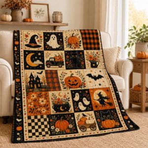 halloween themed patch work quilt