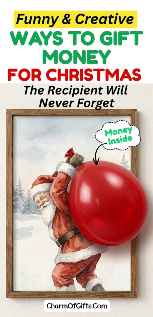 Looking for funny but low effort  ways to give cash to teenagers and adults this Christmas? These hilarious money gift ideas are simple enough for a last minute gift but funny enough to actually get a reaction. If you are looking to gift money to someone hard to shop for, check out these creative ideas that are impossible to forget.
#christmasgifts #moneygifts #funnygifts #diychristmas #christmascashgift #giftideas