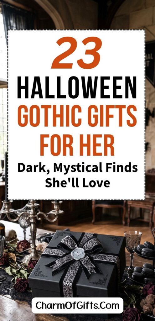 Halloween gift ideas for the goth, goth-adjacent, or dark academia girl in your life. From gothic jewelry and home decor finds to kitchen finds for the goth who loves to host, this list has something for every goth lifestyle, teenager to grown woman. #gothgifts #goth #halloweengifts #halloweengiftsforgoths #gothgiftsforher #darkacademia