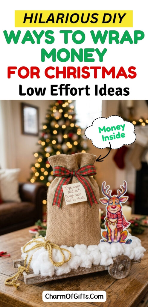 Skip the plain envelope this year. These hilarious DIY money wrapping ideas for Christmas are simple enough for a last minute gift but funny enough to steal the show at any family gathering. #moneygift #funnydiy #funnywaystogivecash #christmasmoneydiy