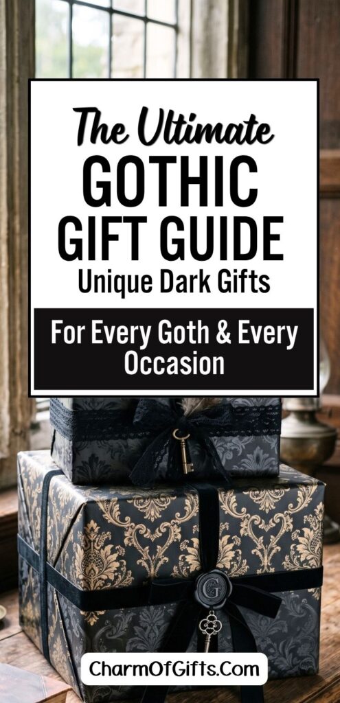 Looking for the perfect gift for a goth? This ultimate gothic gift guide is packed with unique dark gifts for every type of goth, from gothic men and women to lovers of  alternative, spooky, and dark aesthetics. Find gothic gift ideas for Christmas, birthdays, Halloween, housewarmings, anniversaries, and more. Whether they love edgy, or beautifully dark things, you’ll find plenty of gothic gifts they’ll actually want to receive. 

#GothicGifts #GothGifts #GothicGiftIdeas #GothGiftsForHer #GothGiftsForHim #AlternativeGifts #DarkGifts #GothicChristmas #GothicHalloween #GothicHomeDecor 