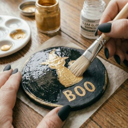 halloween clay coasters diy idea