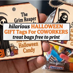 Grim Reaper funny Halloween Gift Tags for Coworkers