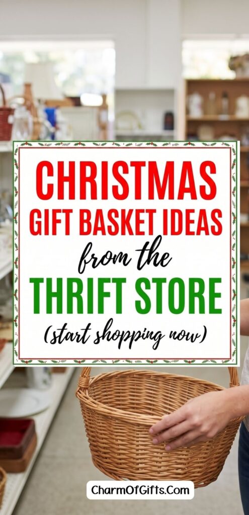 Thrift store Christmas gift ideas are perfect for making thoughtful gift baskets for coworkers, friends, family, and teachers this year. These budget friendly finds will leave anyone feeling like they just opened something beautiful and thoughtful. Check out this gift guide before the Christmas gift season arrives so there's no last minute rush. Inside you'll find plenty of ideas for building budget friendly gift baskets and exactly which thrift store finds to put inside them. #ThriftStoreFinds #ChristmasGiftIdeas #GiftBasketIdeas #BudgetFriendlyGifts