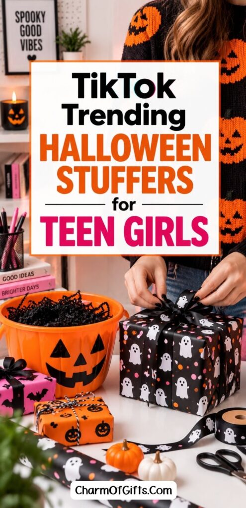 These TikTok trending Halloween stuffers for teen girls are all pulled from what is actually going viral right now, not just what looks good in a photo. Every pick works as a boo basket filler or a small standalone Halloween gift, and each one is something she will genuinely use, not toss after October. This list makes filling her Halloween boo basket so much easier this year. #TikTokTrending #HalloweenGiftsForTeens #BooBasketStuffers #TeenGirlGifts