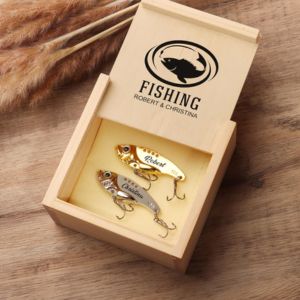 Two Personalized Engraved Fishing Lure In A Box