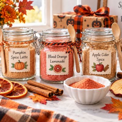 halloween themed dried juice mixes in mason jars