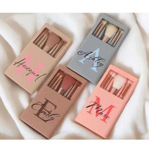 Personalized compact makeup brush set for teen girls, sleepovers and travel.