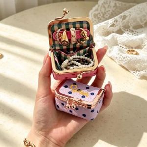 Personalized mini travel jewelry case for rings, earrings and small everyday pieces.