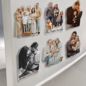 Acrylic family photo magnets