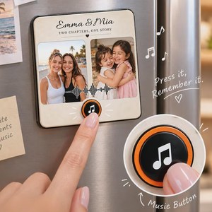 Personalized photo music fridge magnet