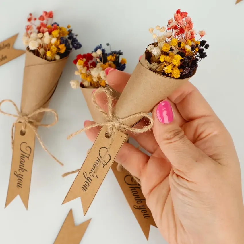 Personalized Mini Dried Flower Bouquet Magnets