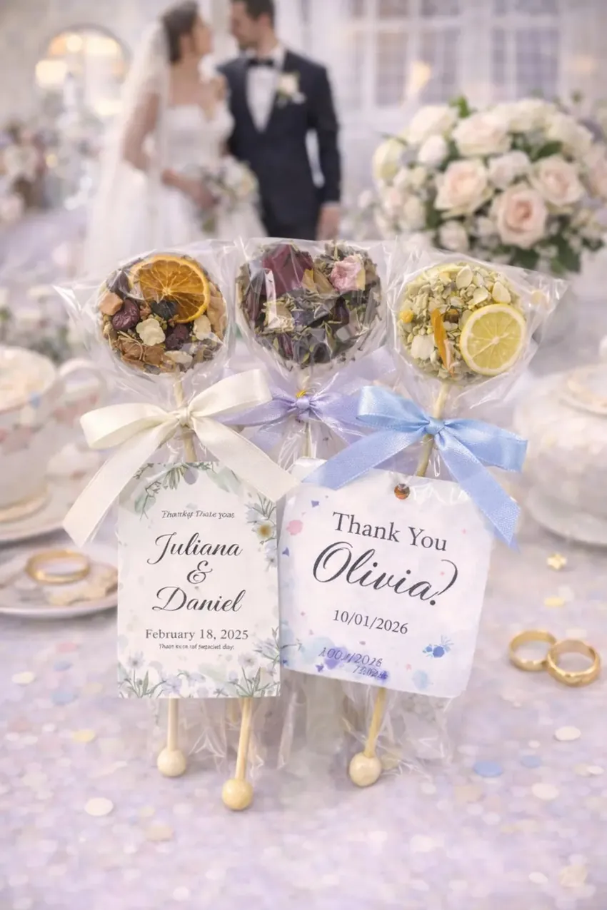 Personalized Tea Lollipops