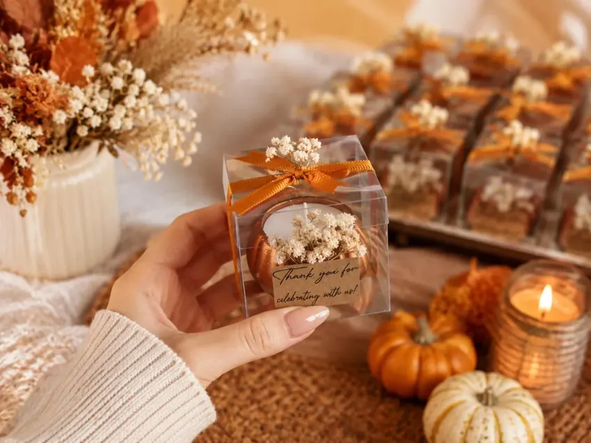Mini Pumpkin Candle Wedding Favors