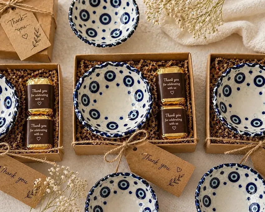 Mini Ceramic Bowls With Chocolates
