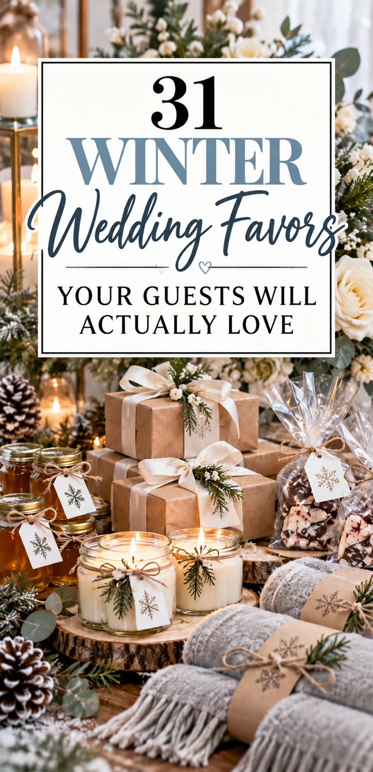 31 winter wedding favors Pinterest pin